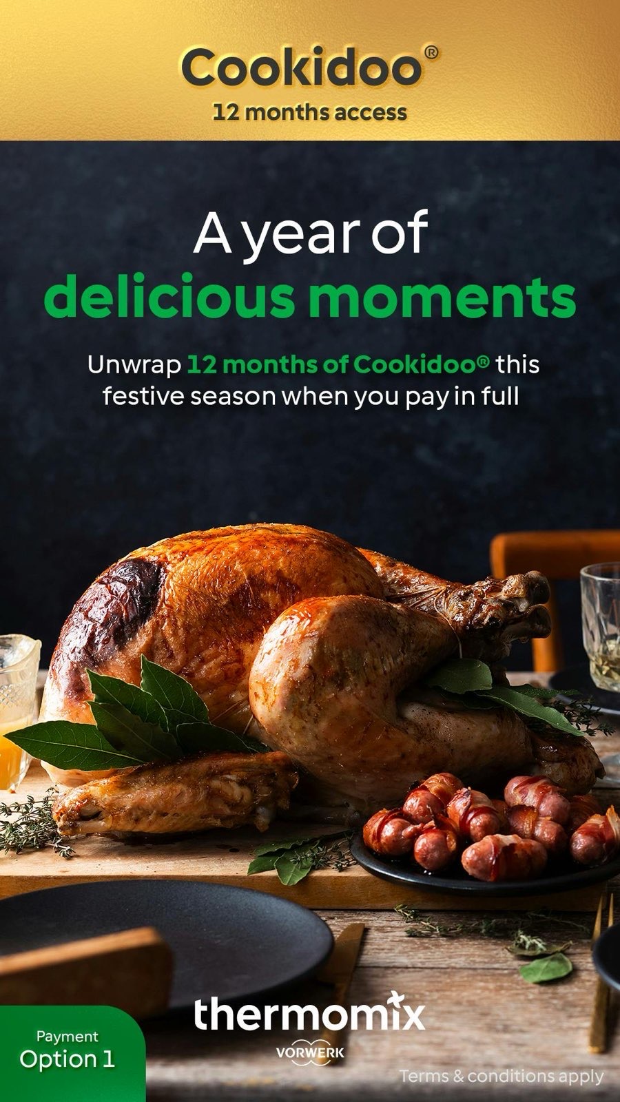 Cookidoo® 12-month access offer with festive roast dinner